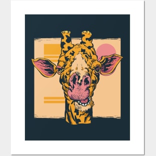 Funny Giraffe Illustration // Giraffe Lover Posters and Art